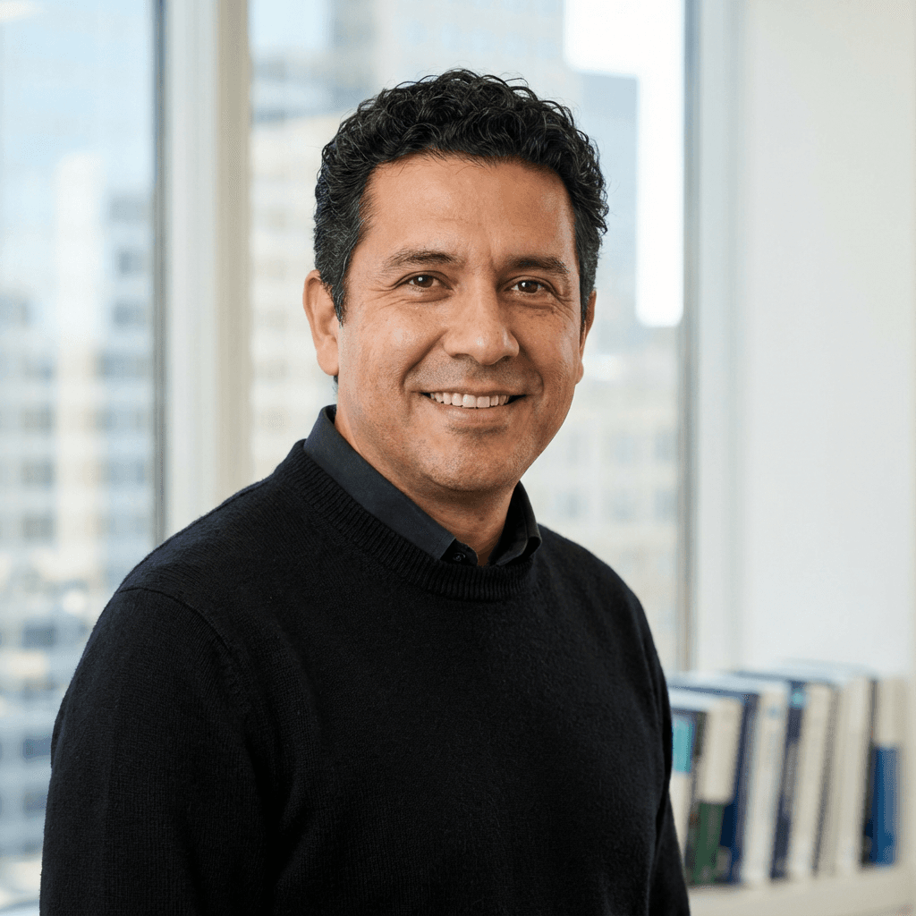 Male festival coordinator in his 40s, Hispanic